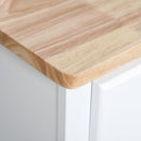 White Kitchen Storage Cabinet with Glass Doors and Drawers