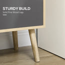 Modern Bookcase with Bottom Cabinet and 6 Open Shelves, Natural & Dark Grey