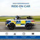 White Kids Electric Police Car with Remote Control & Lights