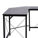 Black L-Shaped Corner Desk for Home Office, Space-Saving Workstation, 150x150x76cm