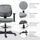 Grey Ergonomic Drafting Office Chair with Adjustable Height and Foot Ring