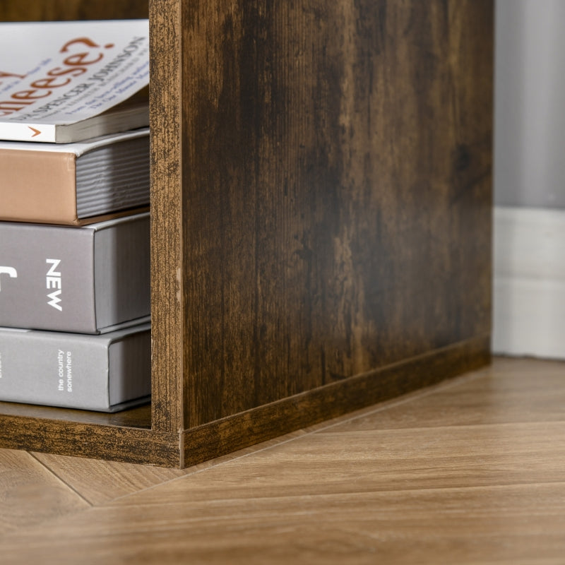 Rustic Brown Cubic Bookcase Shelves - Study, Living Room, Office Storage