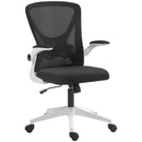 Black & White Mesh Office Chair with Flip-Up Arms
