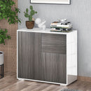 Grey High Gloss Sideboard with Push-Open Design and 2 Drawers