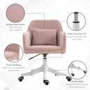 Velvet Pink Office Chair with Massage Lumbar Pillow
