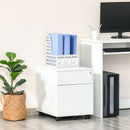 White 2-Drawer Lockable Steel File Cabinet for A4/Letter/Legal Files