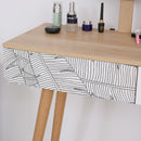 Oak Dressing Table with Drawer and Mirror - Height Adjustable