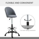 Grey Ergonomic Drafting Chair with Adjustable Height and Footrest