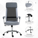 Grey Ergonomic High Back Office Chair with Adjustable Height and Swivel Wheels