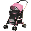 3-in-1 Pink Pet Stroller for Extra Small & Small Dogs