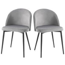 Grey Fabric Dining Chairs Set of 2 for Office Kitchen Living Room
