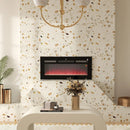 Black 102cm Electric Fireplace, 2000W Wall Mounted Fire with Remote Control