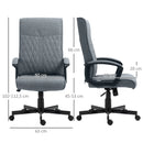Dark Grey Linen High-Back Swivel Office Chair with Adjustable Height and Tilt