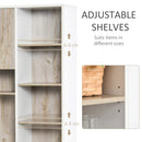 Modern White Kitchen Storage Cabinet with Adjustable Shelves and Drawers