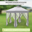 Grey Summer Gazebo With Netting