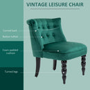Green Velvet Wingback Accent Chair with Wooden Legs