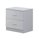 White High Gloss 3-Piece Bedroom Furniture Set: Wardrobe, Chest of Drawers, Bedside