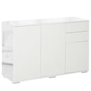 White High Gloss Sideboard with Push-Open Design and 2 Drawers