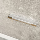 Grey and White L-Shaped Corner Desk with Drawers and Shelves