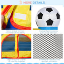Blue Kids Football Inflatable Bouncy Castle Trampoline with Blower - Outdoor Garden Fun (Ages 3-8)