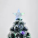 4ft Pre-lit Snow Xmas Tree with Colourful LED Lights, Green & White