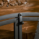 Black Metal Mesh Fire Guard with Double Doors and Tree Decoration