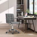 Grey PU Leather Office Desk Chair with Swivel Wheels