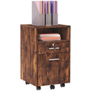 Wood-Effect 2-Drawer Filing Cabinet with Wheels