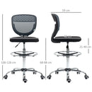 Grey Mesh Drafting Chair with Lumbar Support