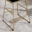 Gold Wire Metal Bar Stools Set of 2 for Kitchen and Bar Counter
