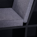 Black 6-Compartment Bookcase with Padded Seat