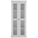 White 4-Tier CD Storage Cabinet - Holds up to 100 CDs, Modern Bookcase with Magnetic Doors