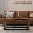 Black & Brown Metal Frame Nesting Side Tables Set for Living Room