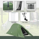 Green Double Layer Camping Tent, 1-2 Person Backpacking Tent, Waterproof & Lightweight