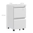 White Steel 2-Drawer Lockable Filing Cabinet for Letter, A4, Legal Size