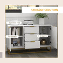 Modern White Storage Cabinet with 3 Drawers