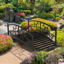 Black Metal Vine Pattern Garden Bridge - 1.2M
