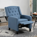 Deep Blue Wingback Recliner Chair with Leg Rest