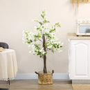 White Artificial Honeysuckle Flower in Pot - Indoor/Outdoor Fake Plant 15x15x150cm