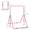 Foldable Pink Kids Gymnastics Training Bar with Adjustable Height