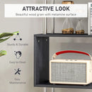 Black S-Shaped 5-Tier Bookcase - Modern Freestanding Storage Shelf (80 x 30 x 145cm)