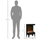 Black Electric Fireplace Stove with LED Flame Effect