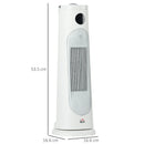 White Portable Electric Ceramic Space Heater with Thermostat & Timer