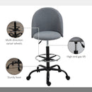 Grey Ergonomic Drafting Chair with Adjustable Height and Footrest