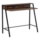 Rustic Brown Home Office Writing Desk with Storage Shelf - 100 x 45 cm