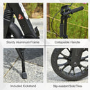 Black Aluminium Foldable Kick Scooter with Shock Absorption for Teens and Adults