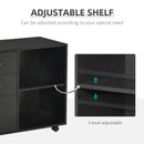 Black Freestanding Printer Stand with 3 Drawers and 2 Shelves - Modern Style