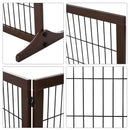 Brown 3-Panel Foldable Pet Gate with Pine Frame