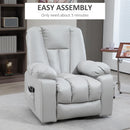 Light Grey Massage Recliner Chair with Heat and 8 Massage Points