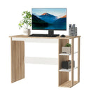 Oak and White 3-Tier Storage Desk for Home Office